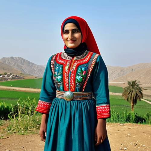 Home 4 **
"A traditionally dressed woman in a colorful, embroidered Kavarian dress with a detailed belt and head covering, standing in a sunny, rural Kavarian landscape. The dress features bright reds, blues, and greens with symbolic embroidery. Safe for work, appropriate content, fully clothed, modest attire, perfect anatomy, natural proportions, family-friendly."
**